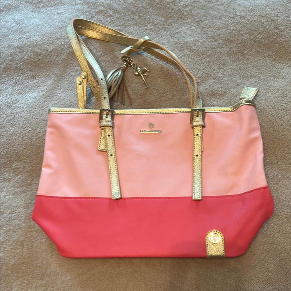Spartina 449 Pink and Gold Tote Bag with Chic Design
